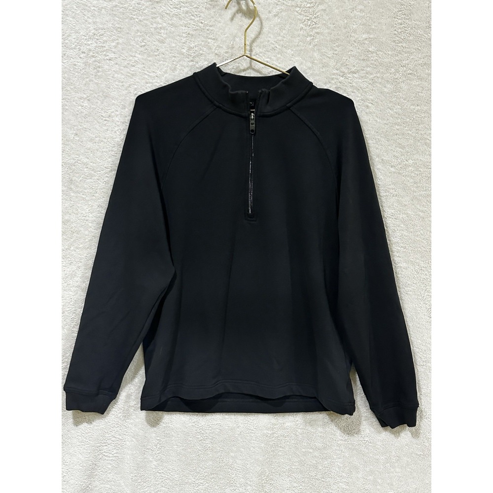 Public Rec Mens Medium‎ Weekend Half Zip Pullover Black Sweater
